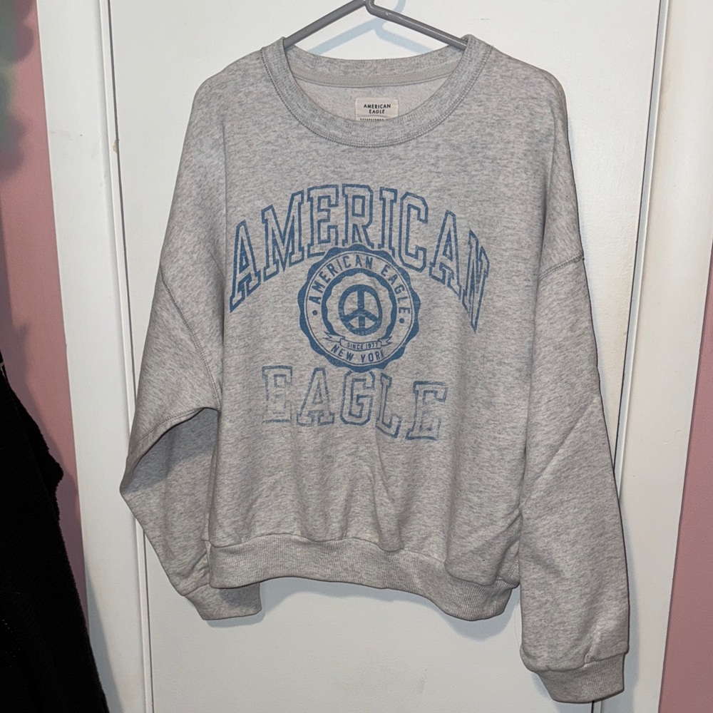 American Eagle Outfitters Heather Gray Crew Neck Sweater
